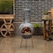 Vintiquewise Outdoor Stoney Grey Clay Chimenea Scribbled Design Fire Pit with Metal Stand QI004352 - alternate 4